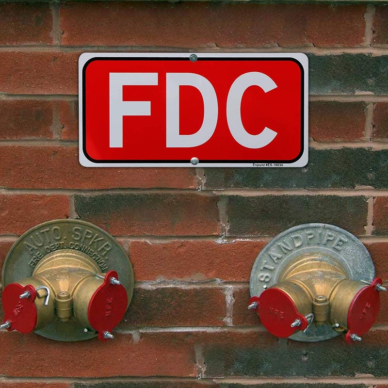 Enjoyist FDC Sign, Fire Department Connection Sign, 12"x 6" - .040 Rust Free Aluminum â€“ Reflective, UV Protected and Weatherproof - Image 5